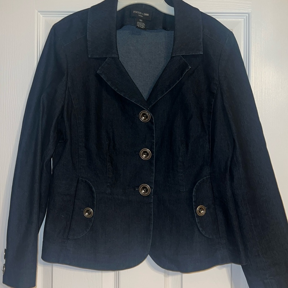 Dark Navy denim dress jacket - light weight size 12P